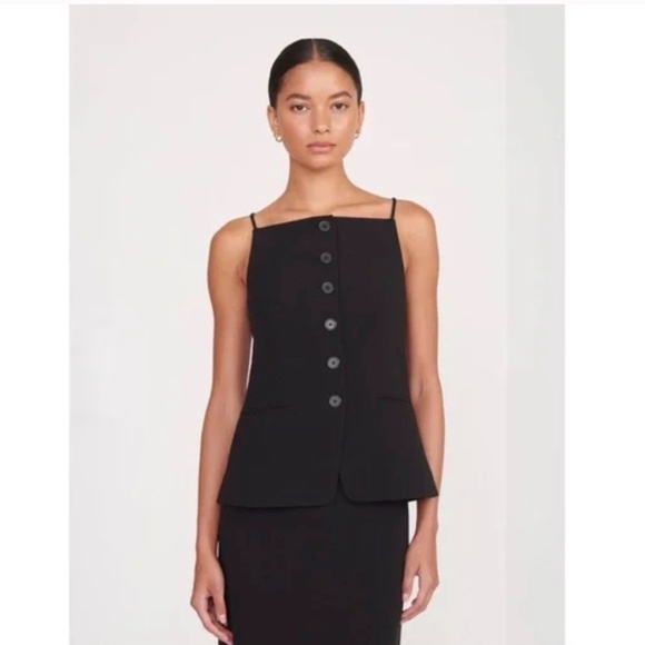 STAUD Una Top / Vest • Size S • Black • NWT (Extra Button Included) - Picture 4 of 10
